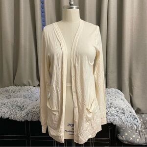 Vintage Y2K J.Crew cream cardigan with pockets Size M